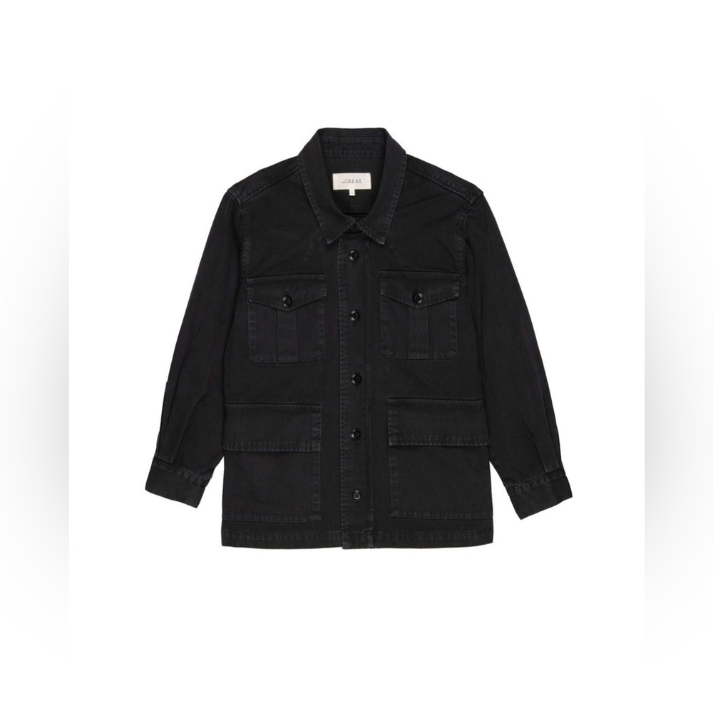 The Great. Pleated Army Jacket in Black Size medium/designer size 2